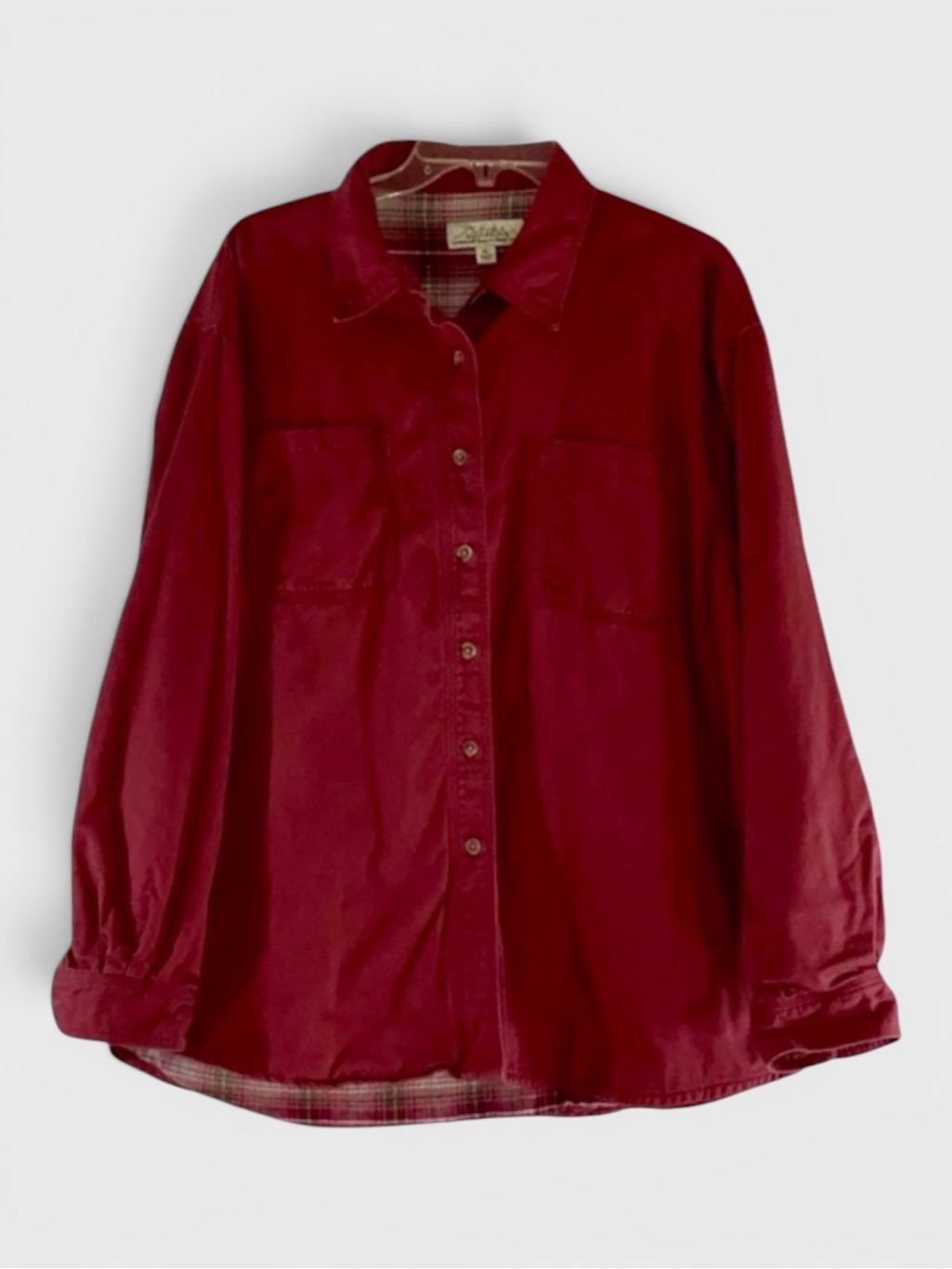 527 10/$50 Cabela's Red Cotton Flannel Lined Button-Up Shirt With Pockets